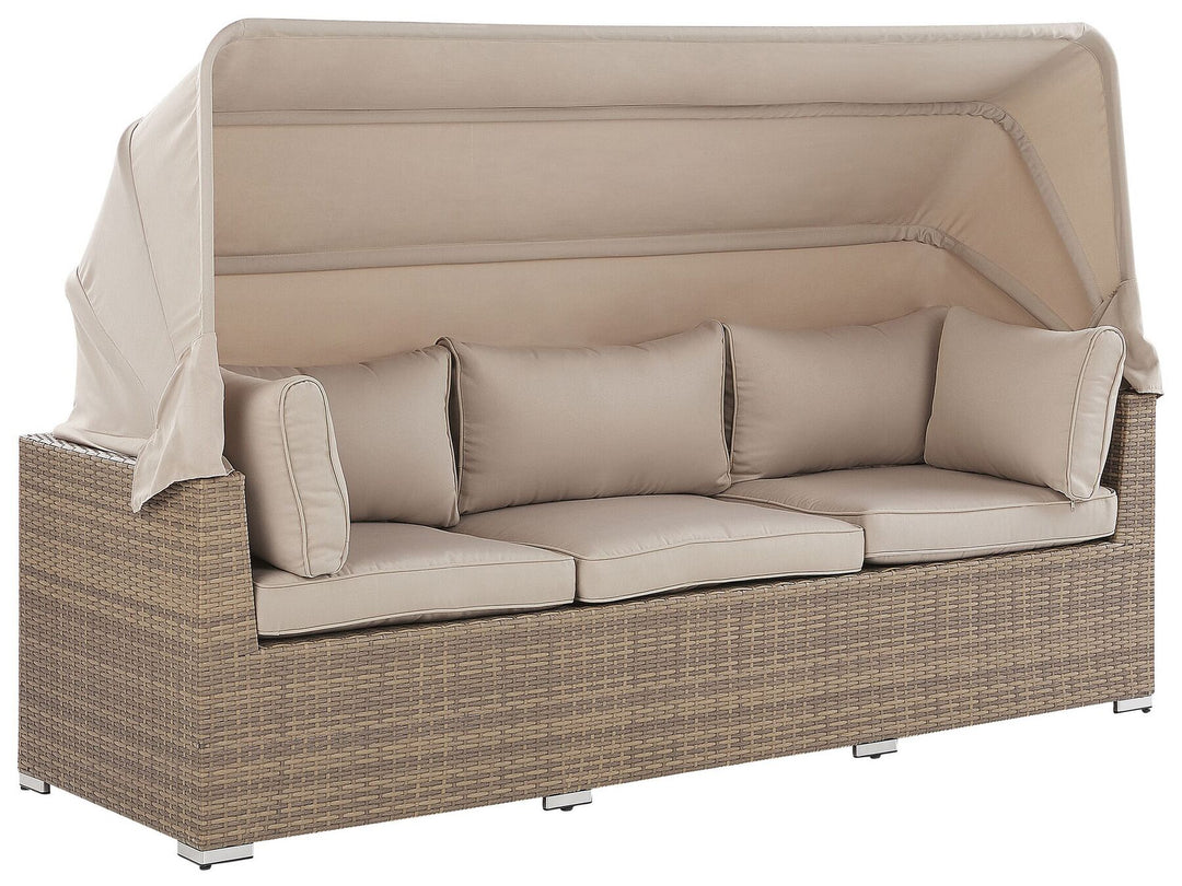 Coccolia Garden Lounge Set with Table 5 Seater Modular PE Rattan Beige