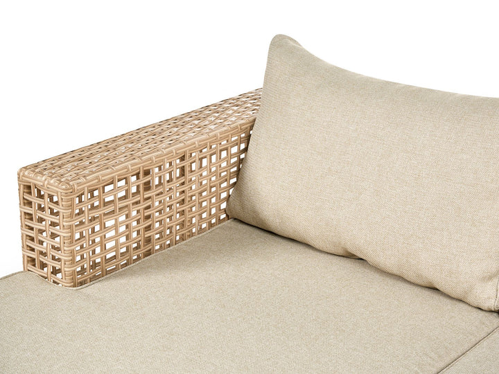 Calasetta Garden Lounge Set with Table 4 Seater Right Hand PE Rattan Beige