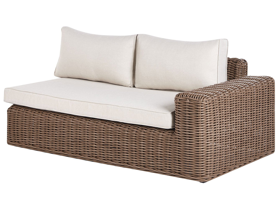 Palermo Garden Corner Sofa with Ottoman 6 Seater Modular PE Rattan Brown