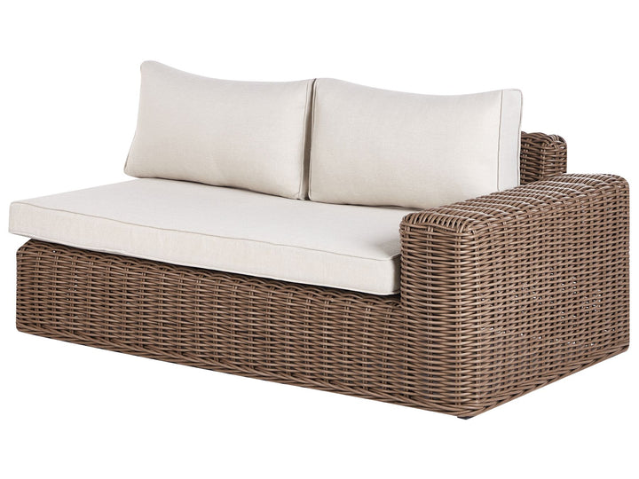 Palermo Garden Corner Sofa with Ottoman 6 Seater Modular PE Rattan Brown