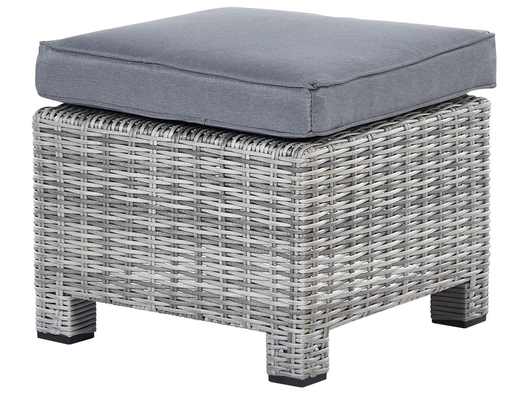 Teglio Garden Lounge Set with Table and Ottoman 9 Seater Modular PE Rattan Grey