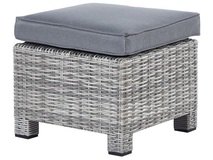 Teglio Garden Lounge Set with Table and Ottoman 9 Seater Modular PE Rattan Grey