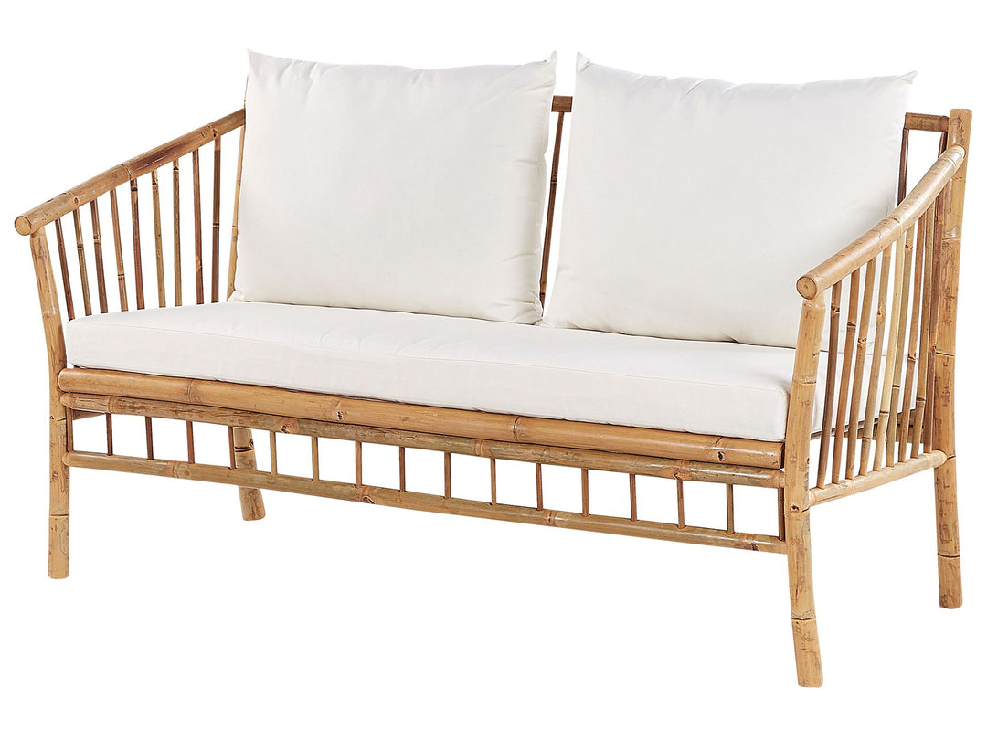 Maggiore Garden Lounge Set with Table 4 Seater Bamboo Wood Light Brown