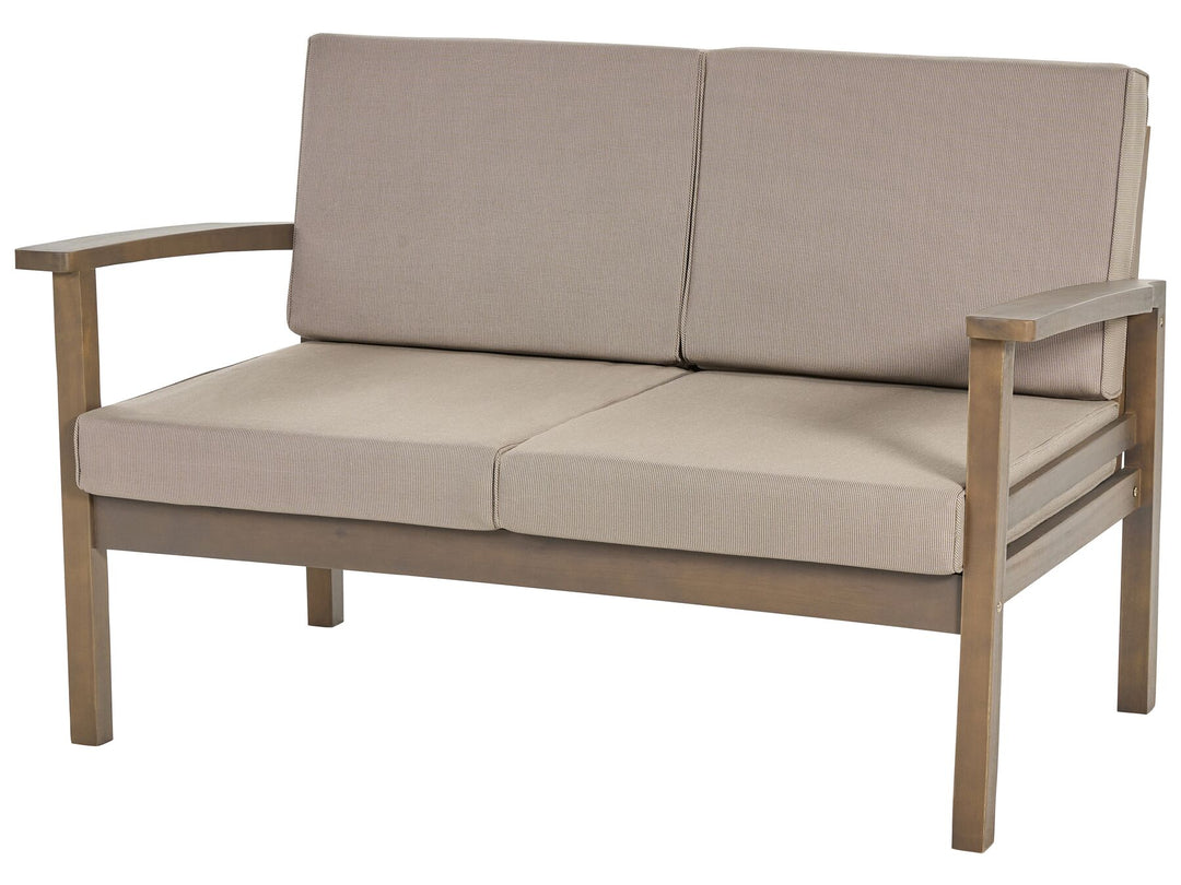Manila Garden Lounge Set with Table 4 Seater Certified Acacia Wood Dark Brown