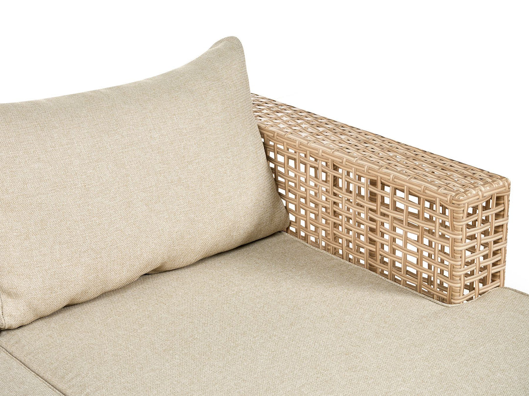 Calasetta Garden Lounge Set with Table 4 Seater Left Hand PE Rattan Beige