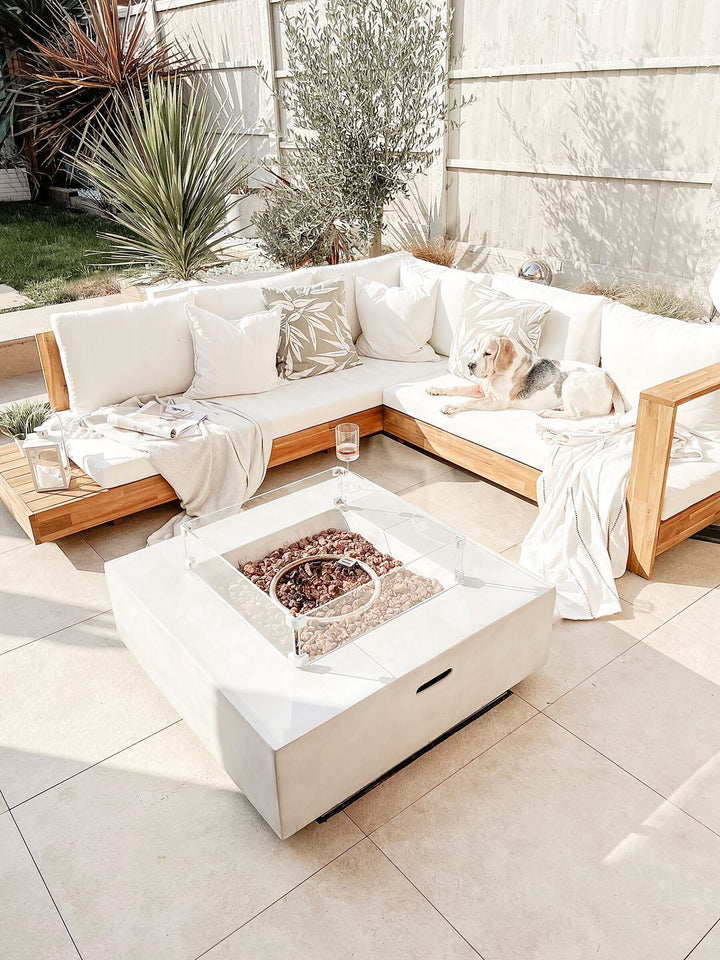 Marettimo Garden Corner Sofa 5 Seater Left Hand Certified Acacia Wood Brown