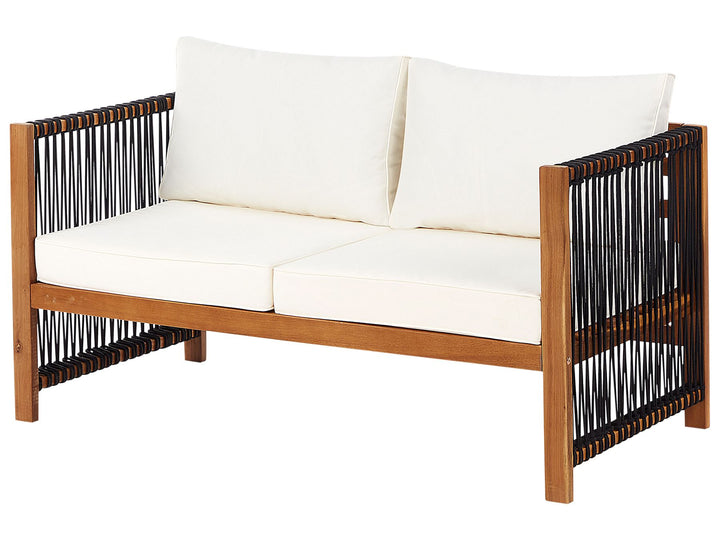 Antria Garden Lounge Set with Table 4 Seater Acacia Wood Black