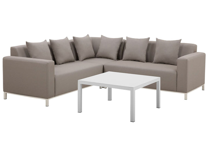 Belize Garden Corner Sofa with Table 5 Seater Right Hand Modular Beige