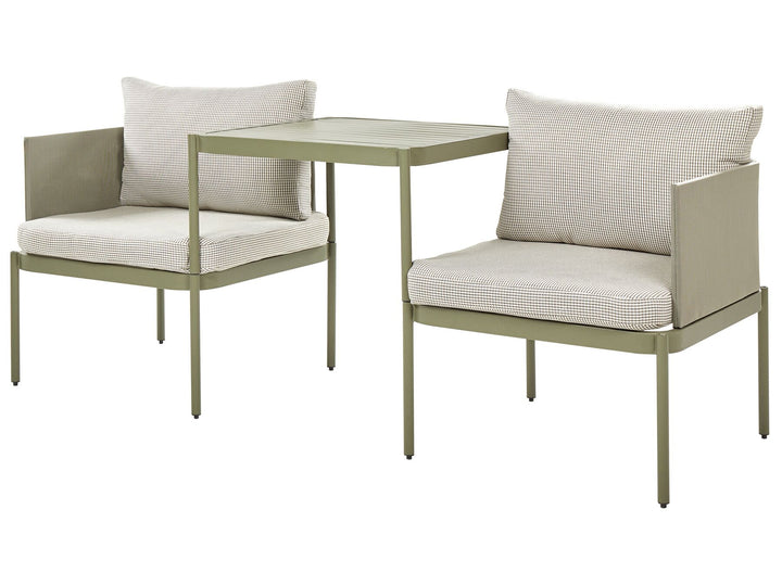 Terracina Garden Lounge Set with Table 2 Seater Metal Olive Green