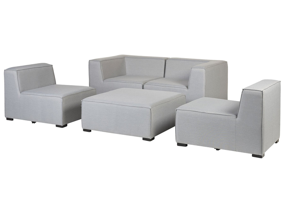 Arezzo Garden Sofa with Ottoman 4 Seater Modular Light Grey