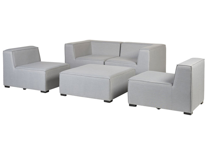 Arezzo Garden Sofa with Ottoman 4 Seater Modular Light Grey