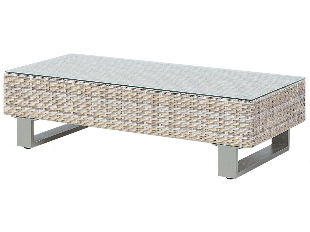 Lanciano Garden Corner Sofa with Table 5 Seater Right Hand PE Rattan Grey