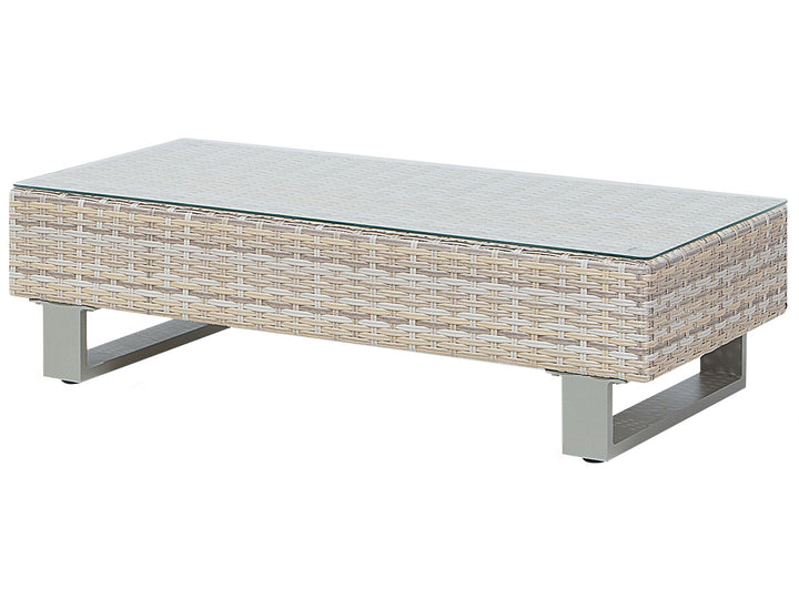 Lanciano Garden Corner Sofa with Table 5 Seater Right Hand PE Rattan Grey