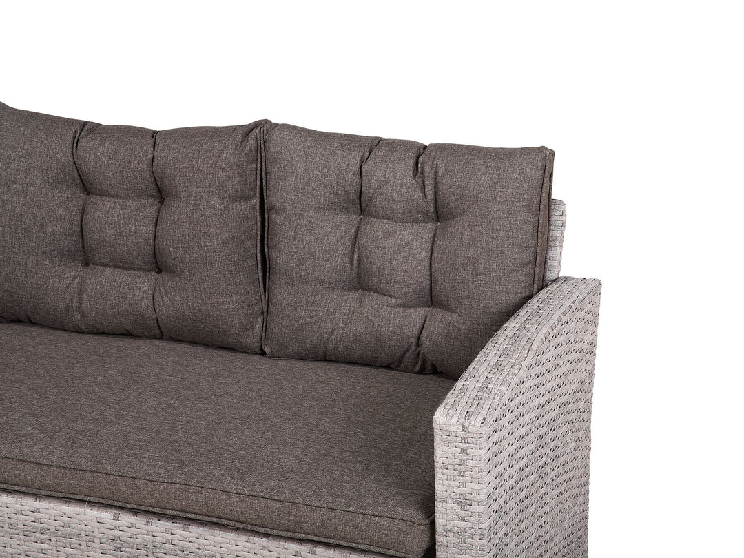 Viterbo Garden Lounge Set with Table 8 Seater with Cushions PE Rattan Grey