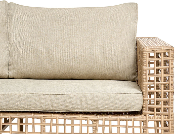 Calasetta Garden Lounge Set with Table 4 Seater Right Hand PE Rattan Beige