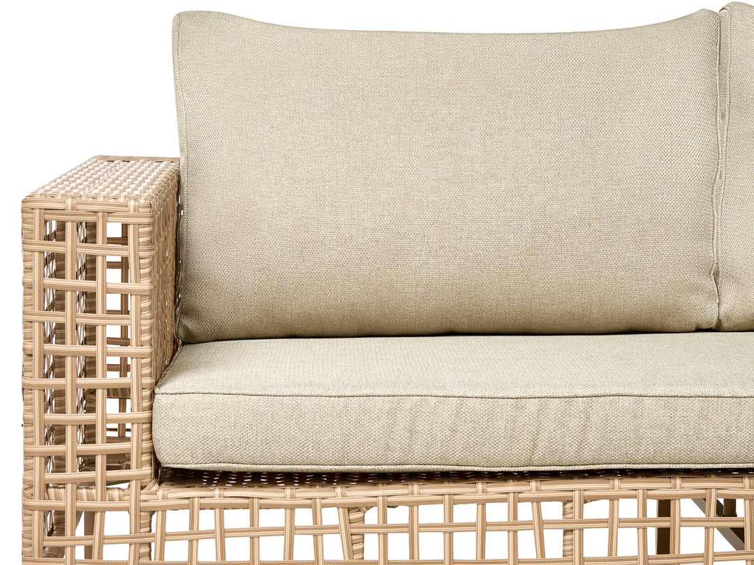 Calasetta Garden Lounge Set with Table 4 Seater Left Hand PE Rattan Beige