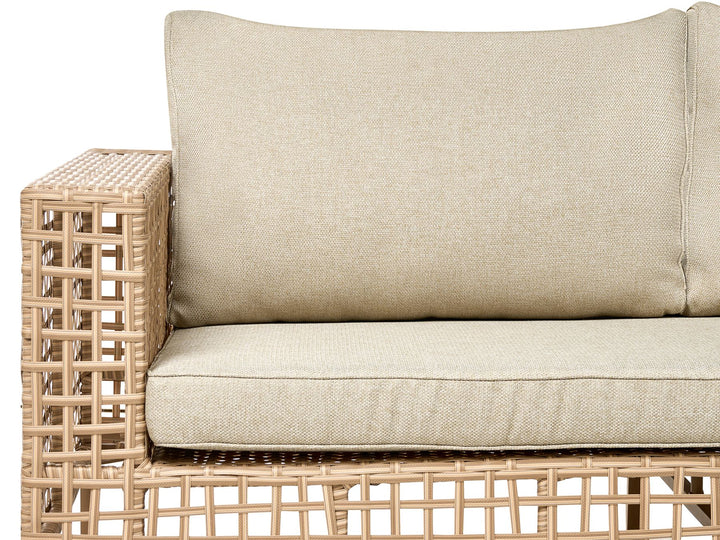 Calasetta Garden Lounge Set with Table 4 Seater Left Hand PE Rattan Beige