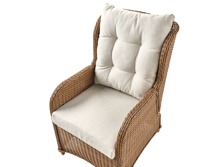 Ponza Garden Lounge Set with Table and Ottoman 2 Seater PE Rattan Brown