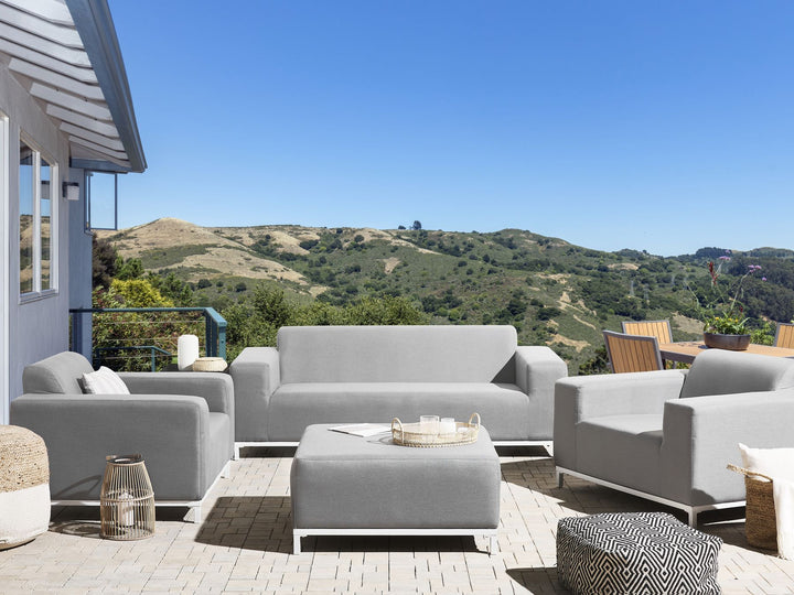 Rovigo Garden Lounge Set with Table 5 Seater Light Grey