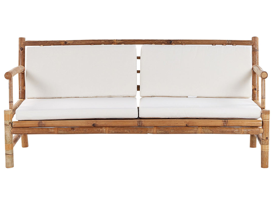 Riccione Garden Lounge Set with Table 4 Seater Bamboo Wood Light Brown