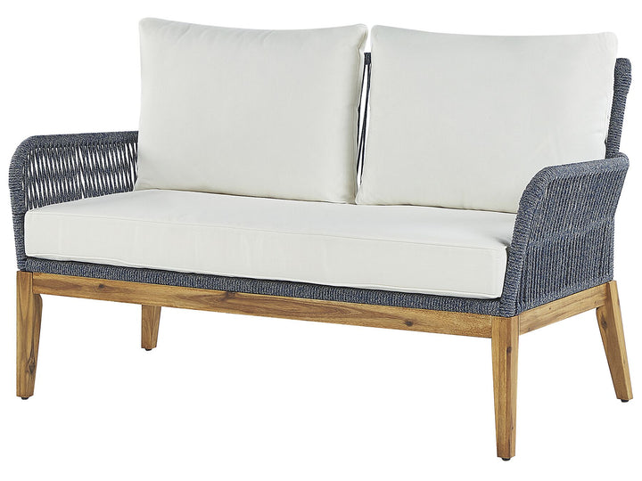 Merano Garden Lounge Set with Table 4 Seater Acacia Wood Off-White
