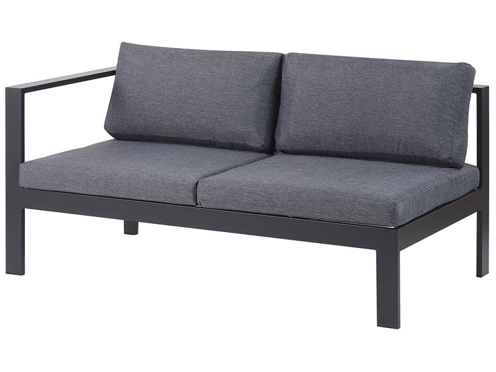 Messina Garden Corner Sofa with Table 5 Seater Left Hand Metal Black