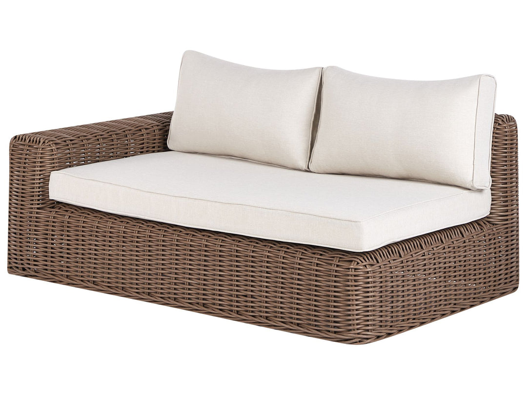 Palermo Garden Corner Sofa with Ottoman 6 Seater Modular PE Rattan Brown