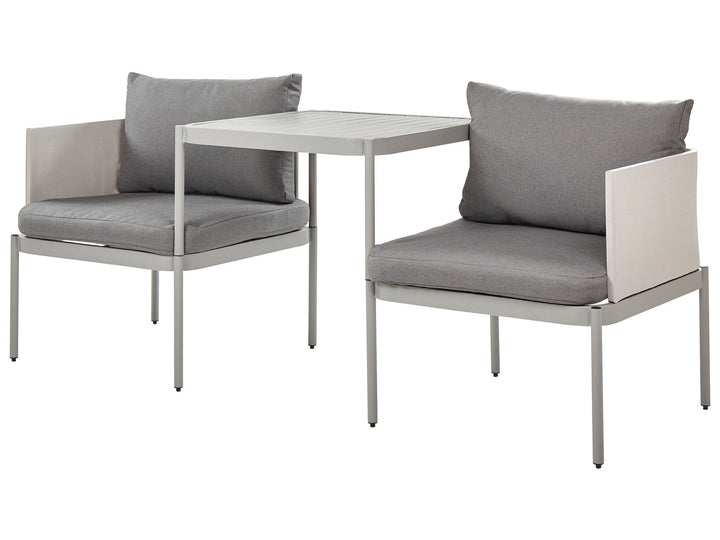 Terracina Garden Lounge Set with Table 2 Seater Metal Light Grey