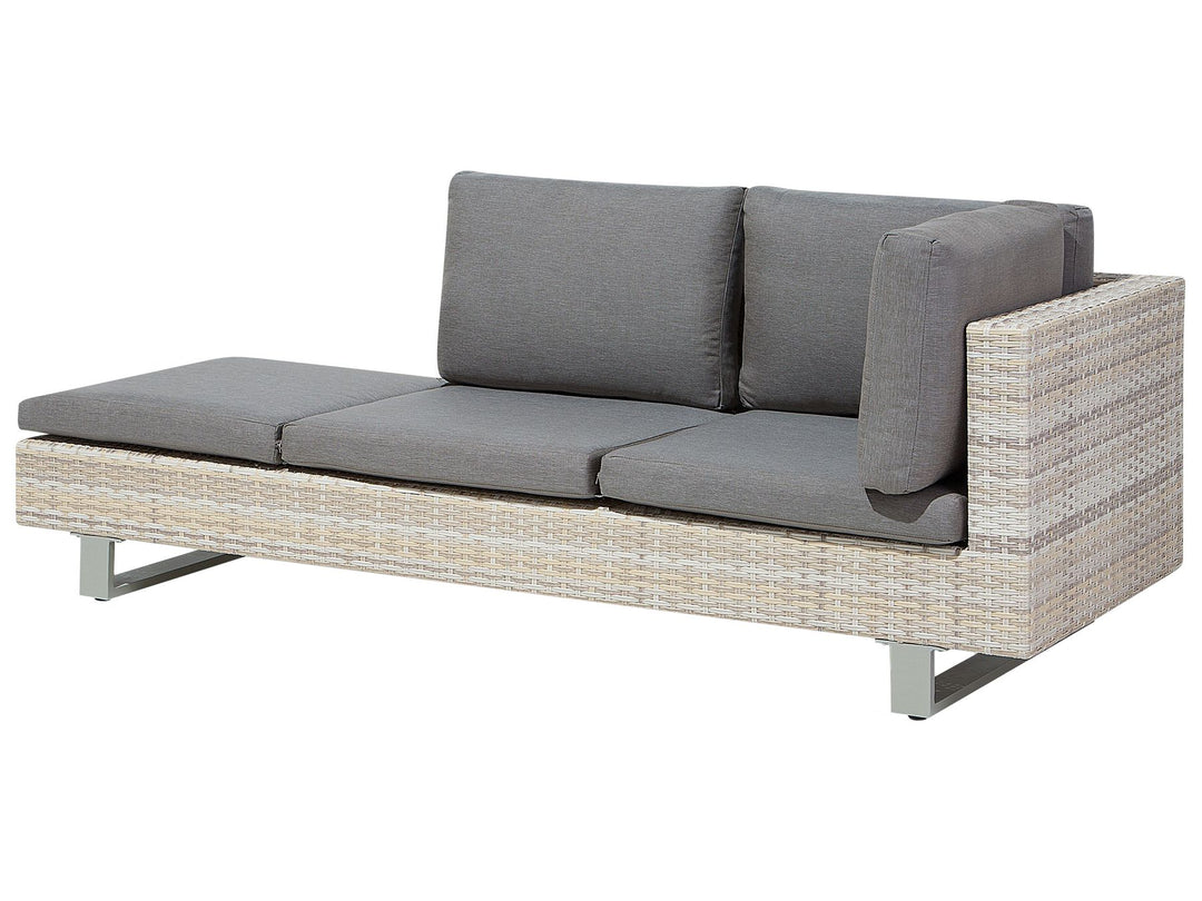 Lanciano Garden Corner Sofa with Table 5 Seater Right Hand PE Rattan Grey