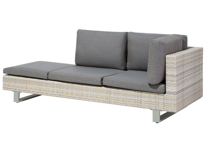 Lanciano Garden Corner Sofa with Table 5 Seater Right Hand PE Rattan Grey