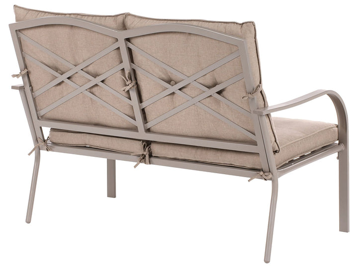 Mestrino Garden Lounge Set with Table 4 Seater Metal Beige