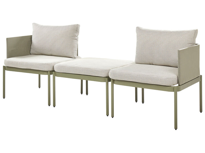 Terracina Garden Lounge Set with Table 2 Seater Metal Olive Green