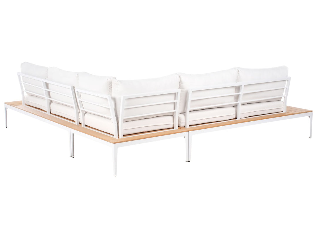 Positano Garden Corner Sofa with Table 5 Seater Off-White