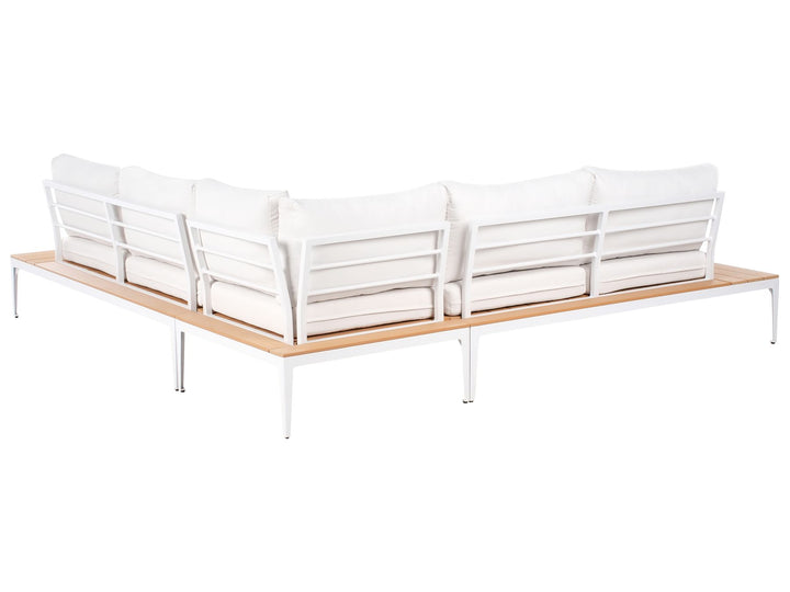 Positano Garden Corner Sofa with Table 5 Seater Off-White