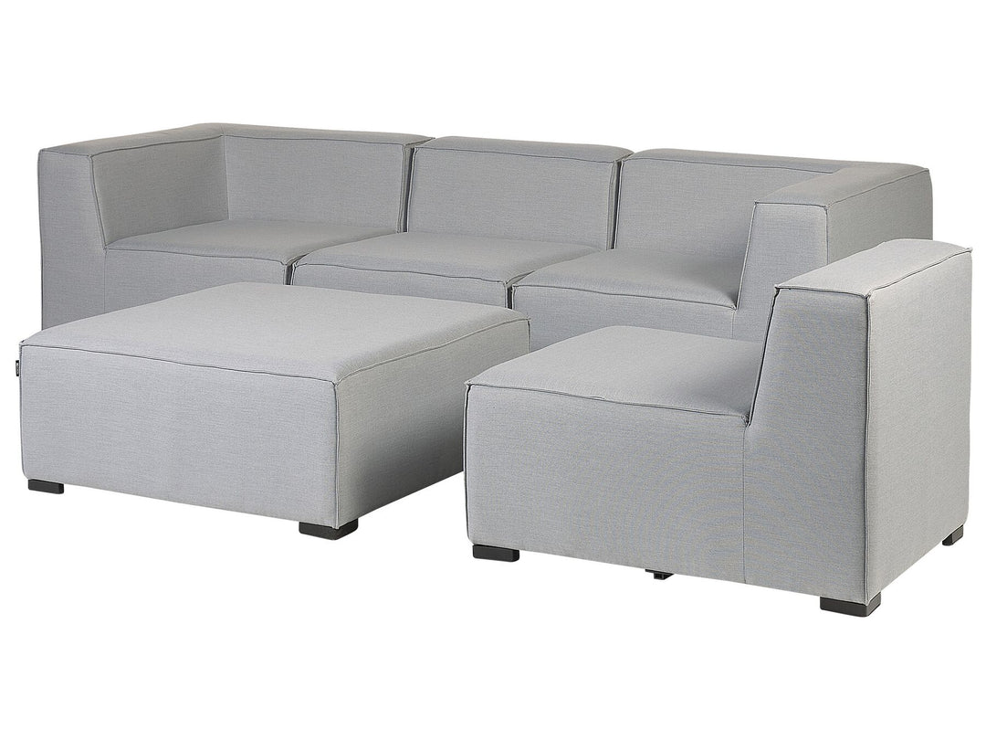 Arezzo Garden Sofa with Ottoman 4 Seater Modular Light Grey