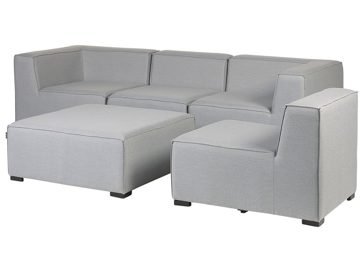 Arezzo Garden Sofa with Ottoman 4 Seater Modular Light Grey