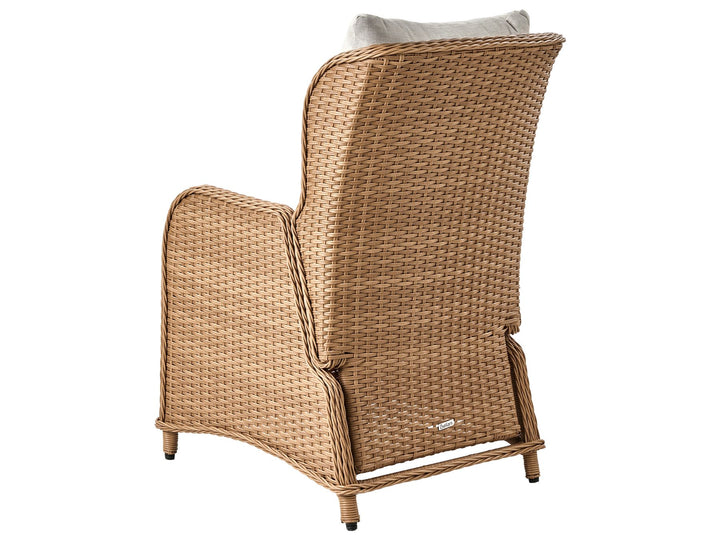 Ponza Garden Lounge Set with Table and Ottoman 2 Seater PE Rattan Brown