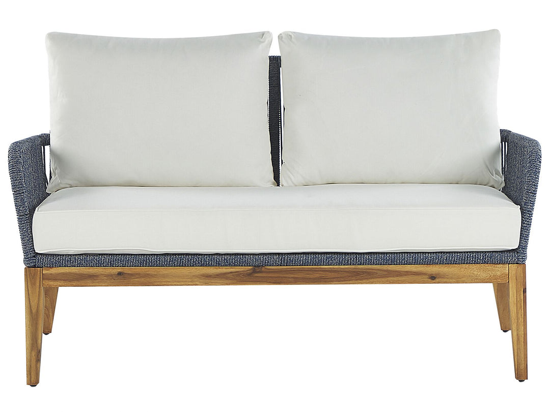 Merano Garden Lounge Set with Table 4 Seater Acacia Wood Off-White