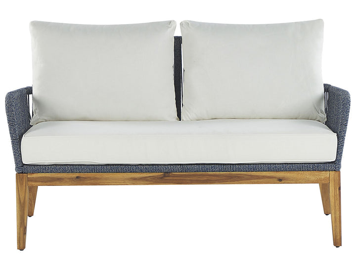 Merano Garden Lounge Set with Table 4 Seater Acacia Wood Off-White