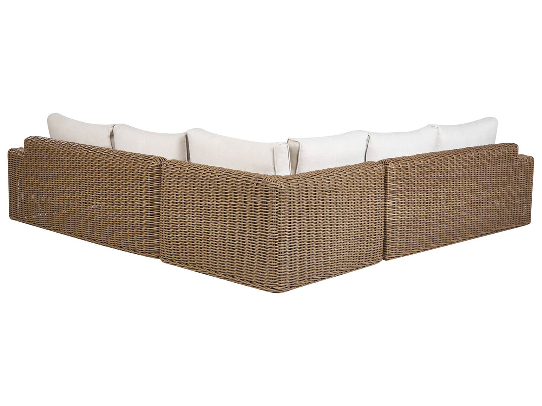 Palermo Garden Corner Sofa with Ottoman 6 Seater Modular PE Rattan Brown
