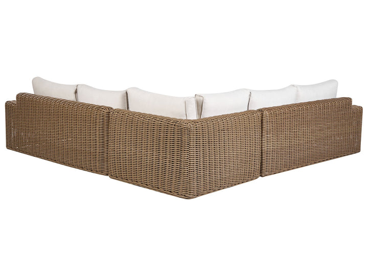 Palermo Garden Corner Sofa with Ottoman 6 Seater Modular PE Rattan Brown