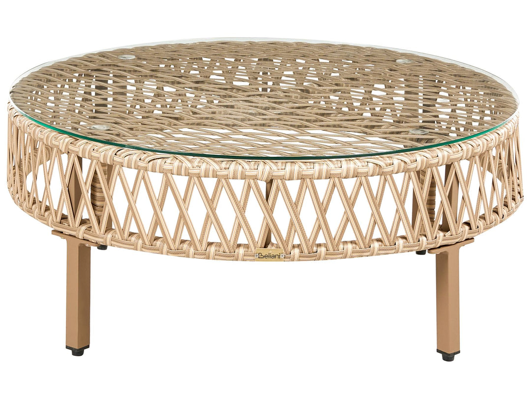 Calasetta Garden Lounge Set with Table 4 Seater Right Hand PE Rattan Beige