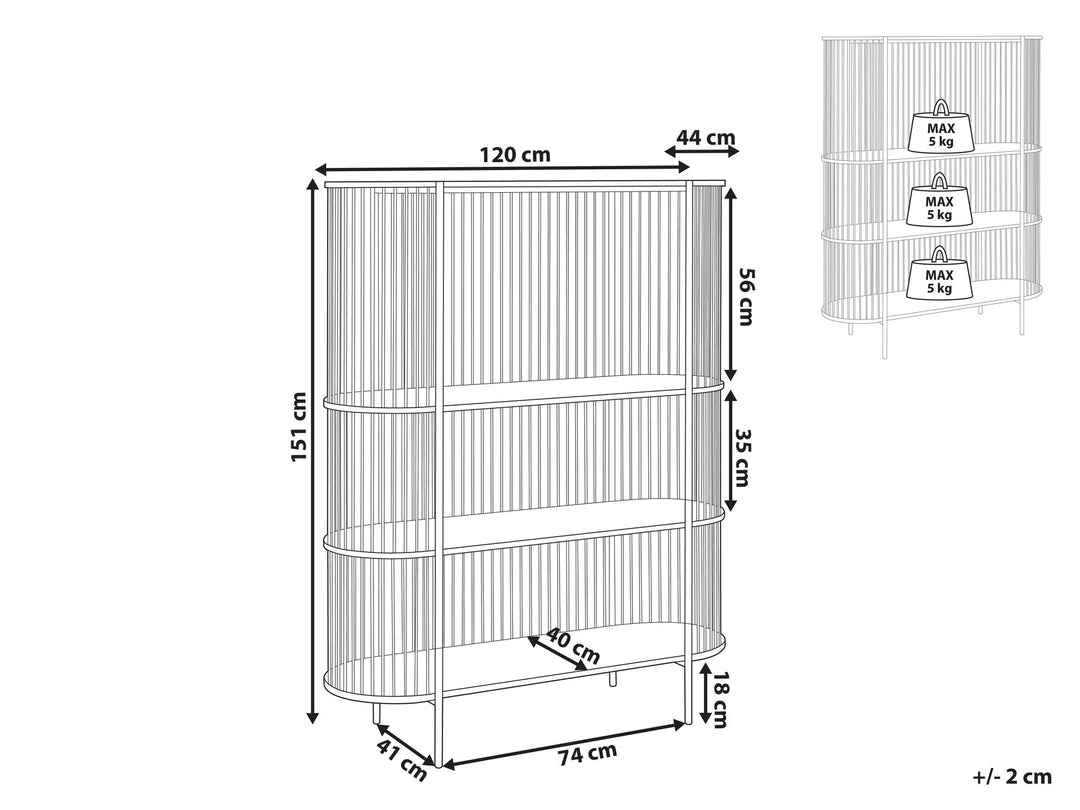 Birkin 3 Tier Shelving Unit 151 cm Black Birson