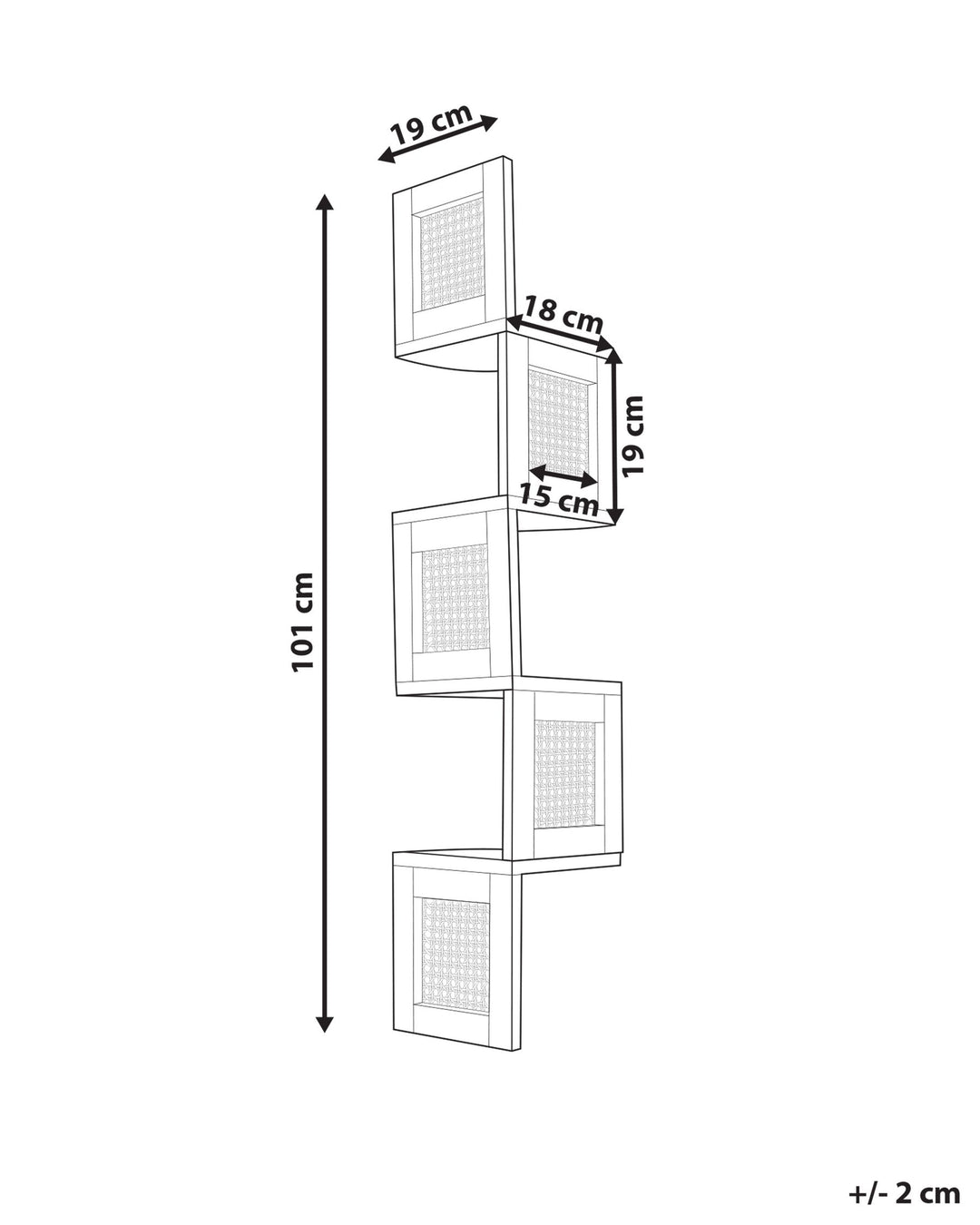 4 Tier Shelving Unit Paulownia Wood 101 cm Black Evina