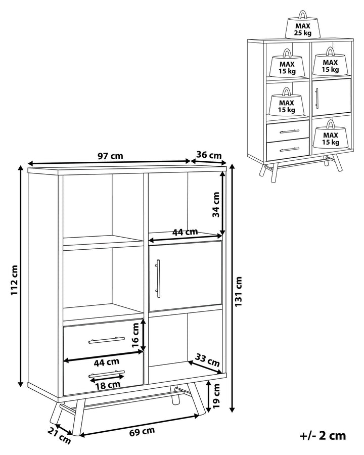 Shelving Unit 131 cm Brown Hiro