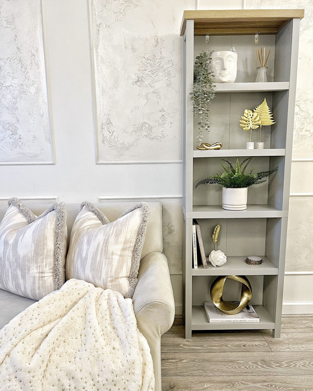 5 Tier Bookcase 181 cm Light Grey Jazmyne