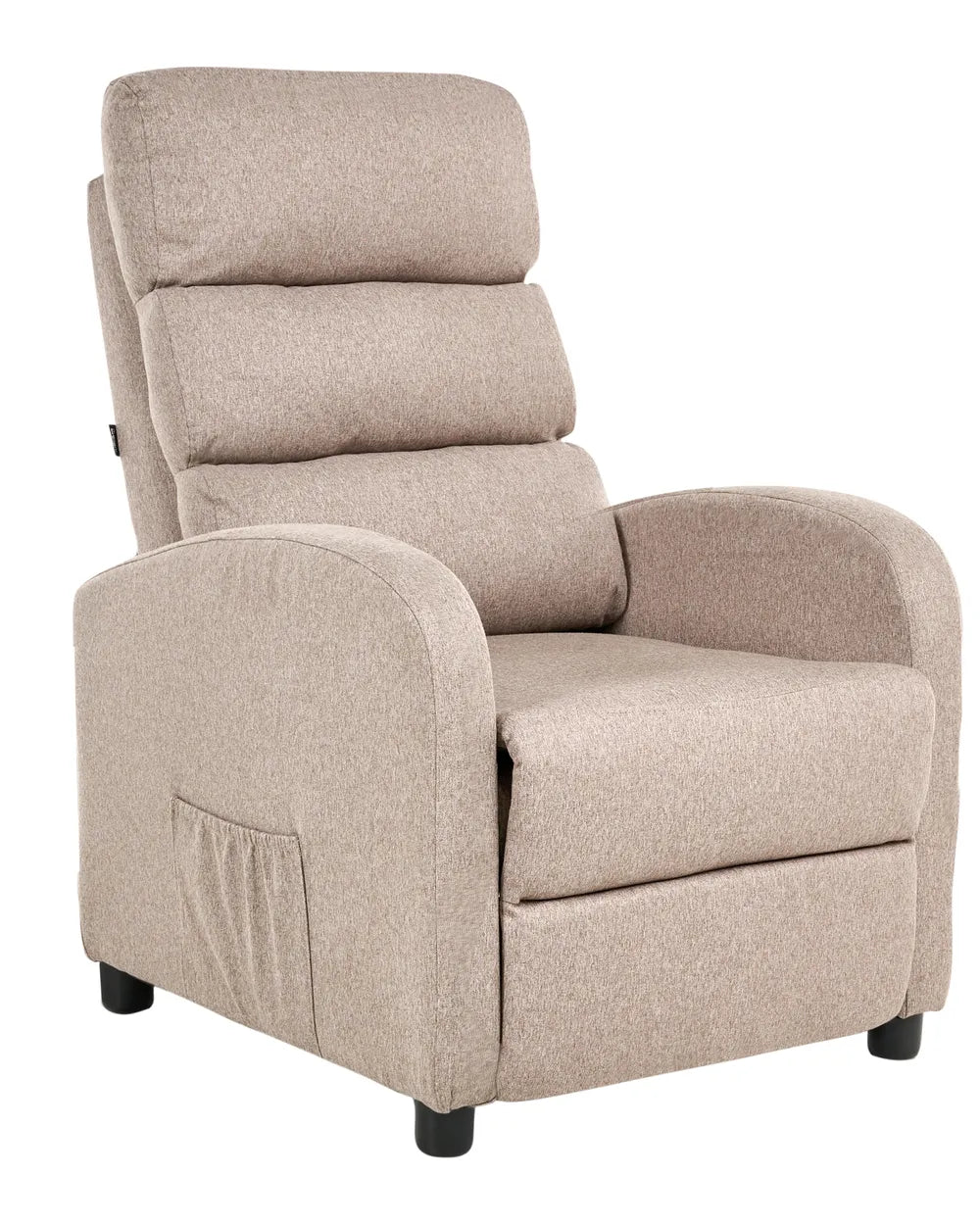 Beige recliner chair on a white background
