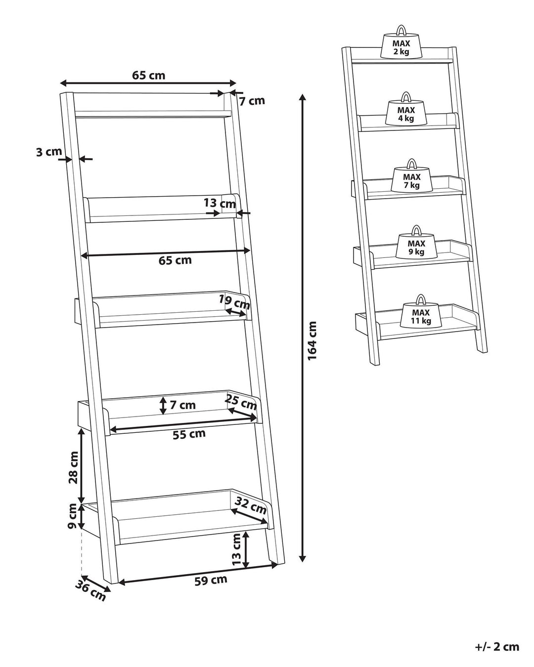 5 Tier Shelving Unit 166 cm White Susan