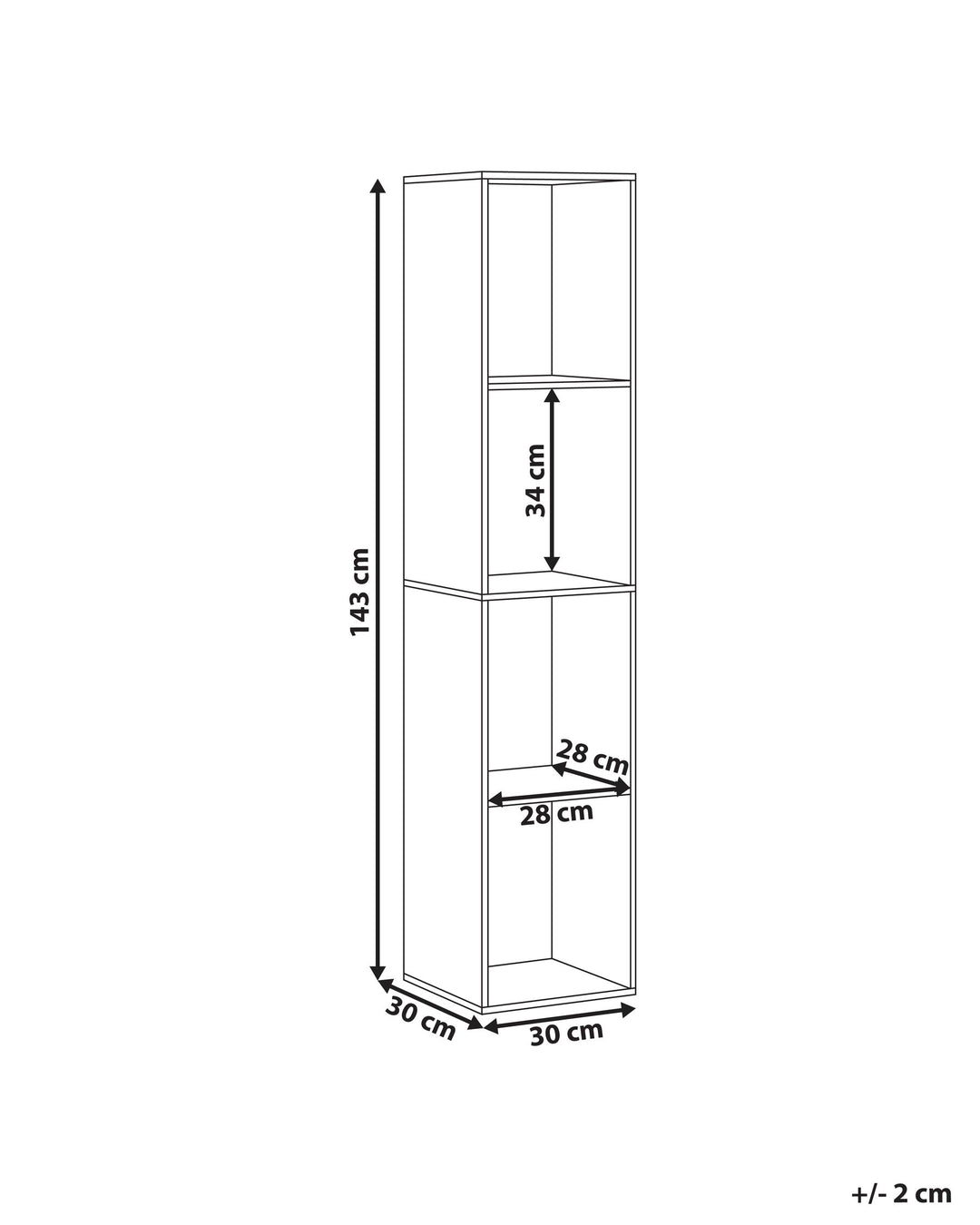 4 Tier Bookcase 143 cm White Rikiah
