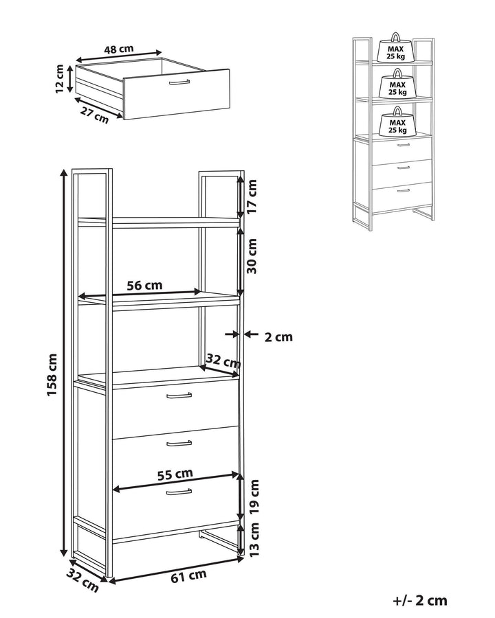 Dylan Shelving Unit 158 cm Dark Brown Tifton